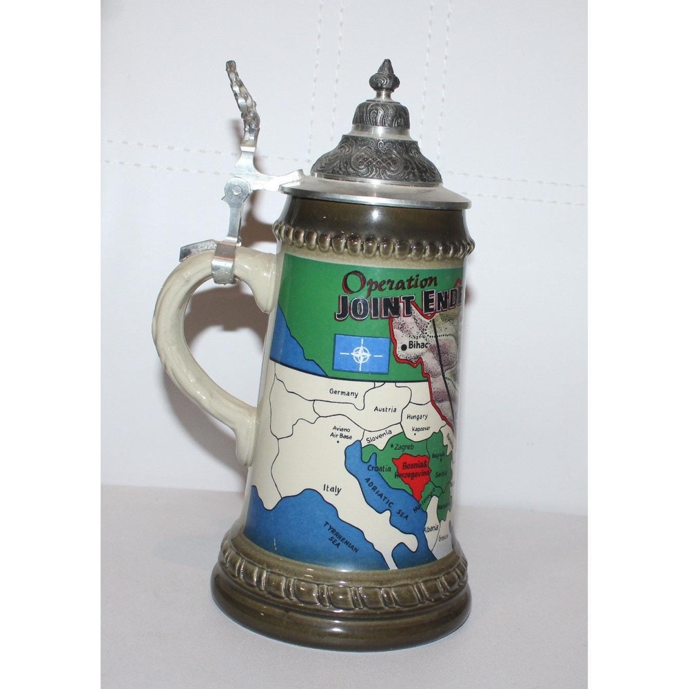 VTG King Operation Joint Endeavor beer stein Ltd Ed #709 handpainted Germany